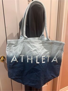 Athleta Ombre Canvas Tote in Light Blue and Navy